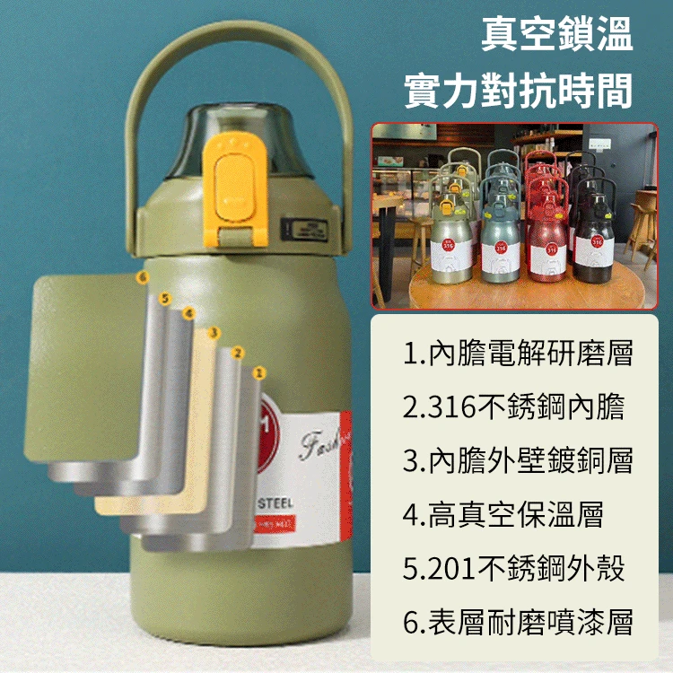 大容量雙層便攜式戶外保溫杯